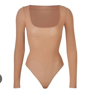 Skims jelly sheer bodysuit in sienna